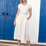 REINE waisted linen dress