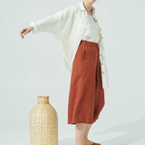 WELS midi linen wide leg pants