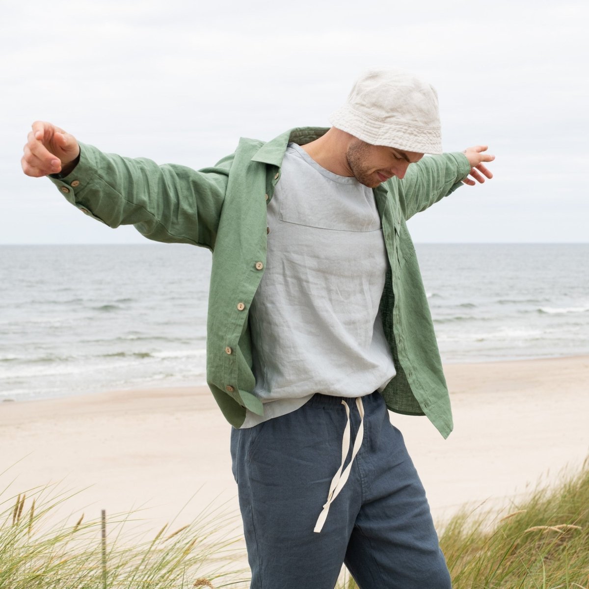 Men’s long sleeve linen shirt MONTREAL - notPERFECTLINEN