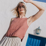 BAY cropped linen top