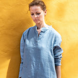 FRENCH BOYFRIEND linen Shirt-Dress