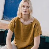 GORDES boxy linen top