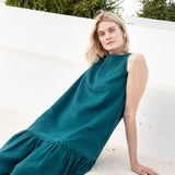 PATNA drop ruffle linen dress