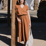 REINE waisted linen dress