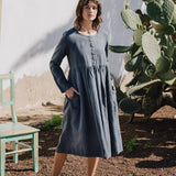 Long sleeve Maxi MAMA linen dress