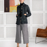 PUGLIA straight cut cropped linen pants