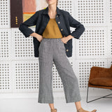 PUGLIA straight cut cropped linen pants