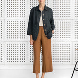 PUGLIA straight cut cropped linen pants