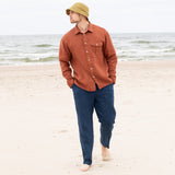 Men’s long sleeve linen shirt MONTREAL in HEAVY linen