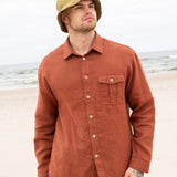 Men’s long sleeve linen shirt MONTREAL in HEAVY linen