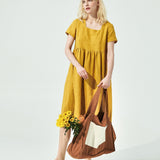 Maxi ODESA gathered linen dress (SS24)