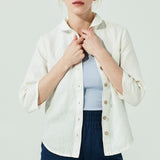 LUCERNE 3/4 sleeve collar linen shirt (SS24)