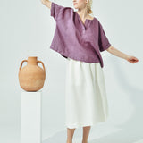 SION gathered linen skirt (SS24)