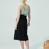 MARFA faux-wrap linen skirt