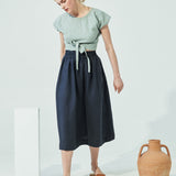 SION gathered linen skirt (SS24)