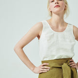 MARFA faux-wrap linen skirt