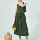 SION gathered linen skirt (SS24)