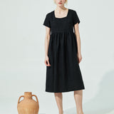 Maxi ODESA gathered linen dress (SS24)