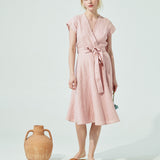 CANNES-2 wrap linen dress (SS24)