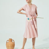 CANNES-2 wrap linen dress (SS24)