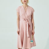 CANNES-2 wrap linen dress (SS24)