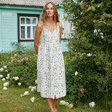 SARAH button down slip linen dress