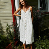 SARAH button down slip linen dress