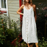 SARAH button down slip linen dress