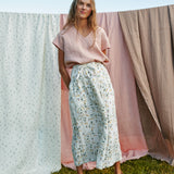 RYE two-tier linen skirt