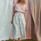 RYE two-tier linen skirt