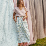 RYE two-tier linen skirt