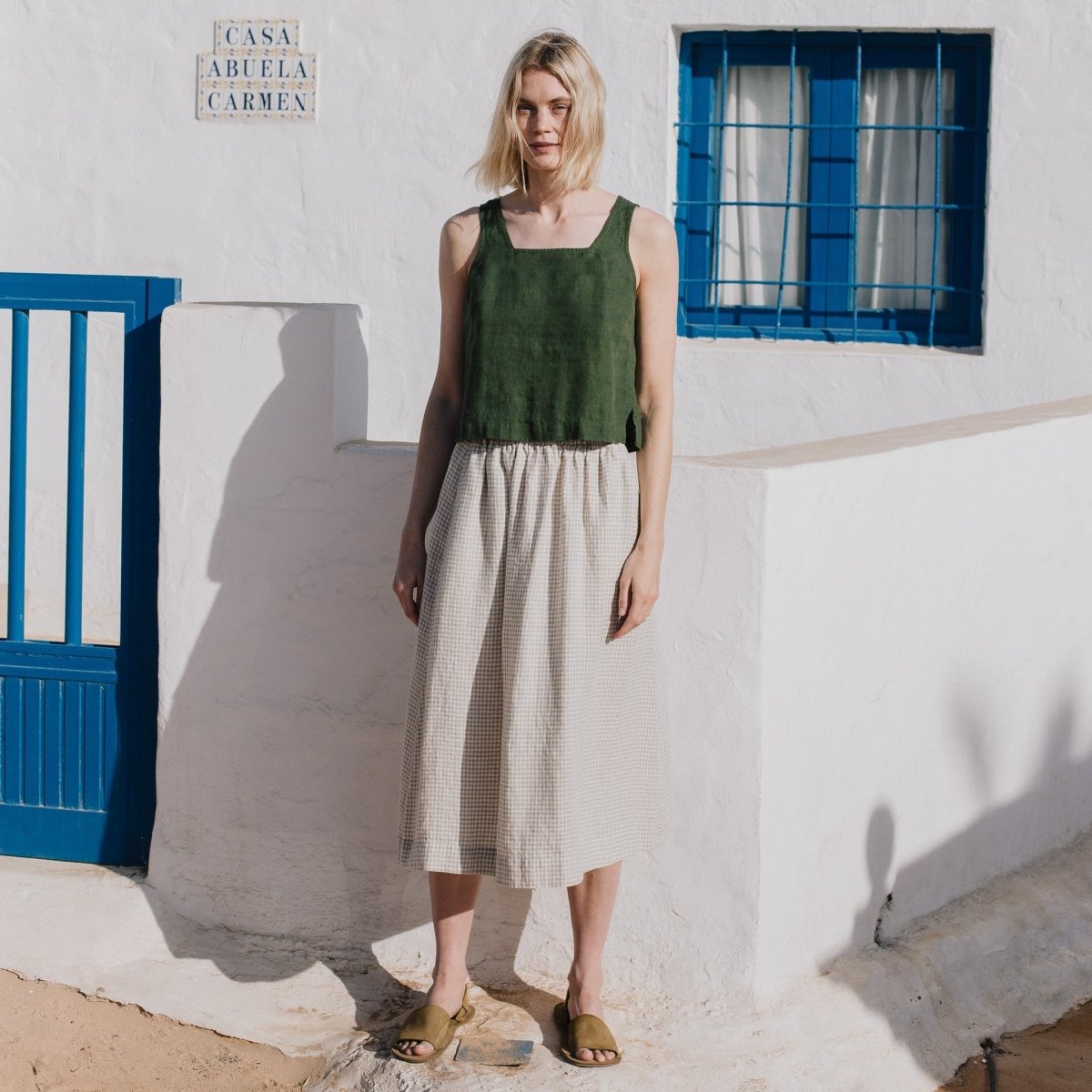 PERCE cropped linen top - notPERFECTLINEN