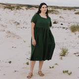 Maxi ODESA gathered linen dress - notPERFECTLINEN