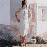 VALLEY front brass snaps linen dress - notPERFECTLINEN