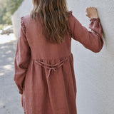 LEILA tiered linen dress