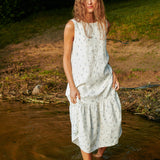 PATNA drop ruffle linen dress