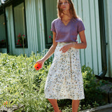 MARFA faux-wrap linen skirt