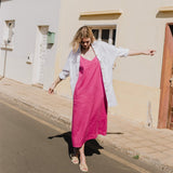 LANGLEY-2 maxi slip linen dress - notPERFECTLINEN