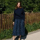 SION gathered linen skirt