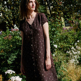 CHORA maxi button-down linen dress