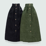 MARSEILLE linen front snap skirt (SS24)