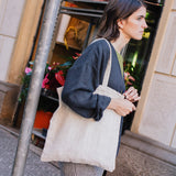 Book Lover's Linen Tote Bag / Gift Bag (in Heavy Beige)