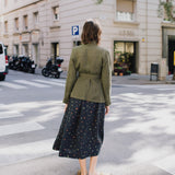 SION gathered linen skirt