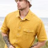 Men’s short sleeve linen shirt QUEBEC