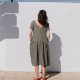 VOLUME-3 oversized linen dress with short sleeves - notPERFECTLINEN