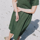 Midi MAMA-2 short sleeve linen dress - notPERFECTLINEN