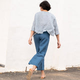 PUGLIA straight cut cropped linen pants - notPERFECTLINEN