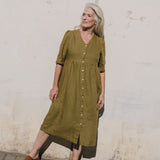 RONDA button down linen dress