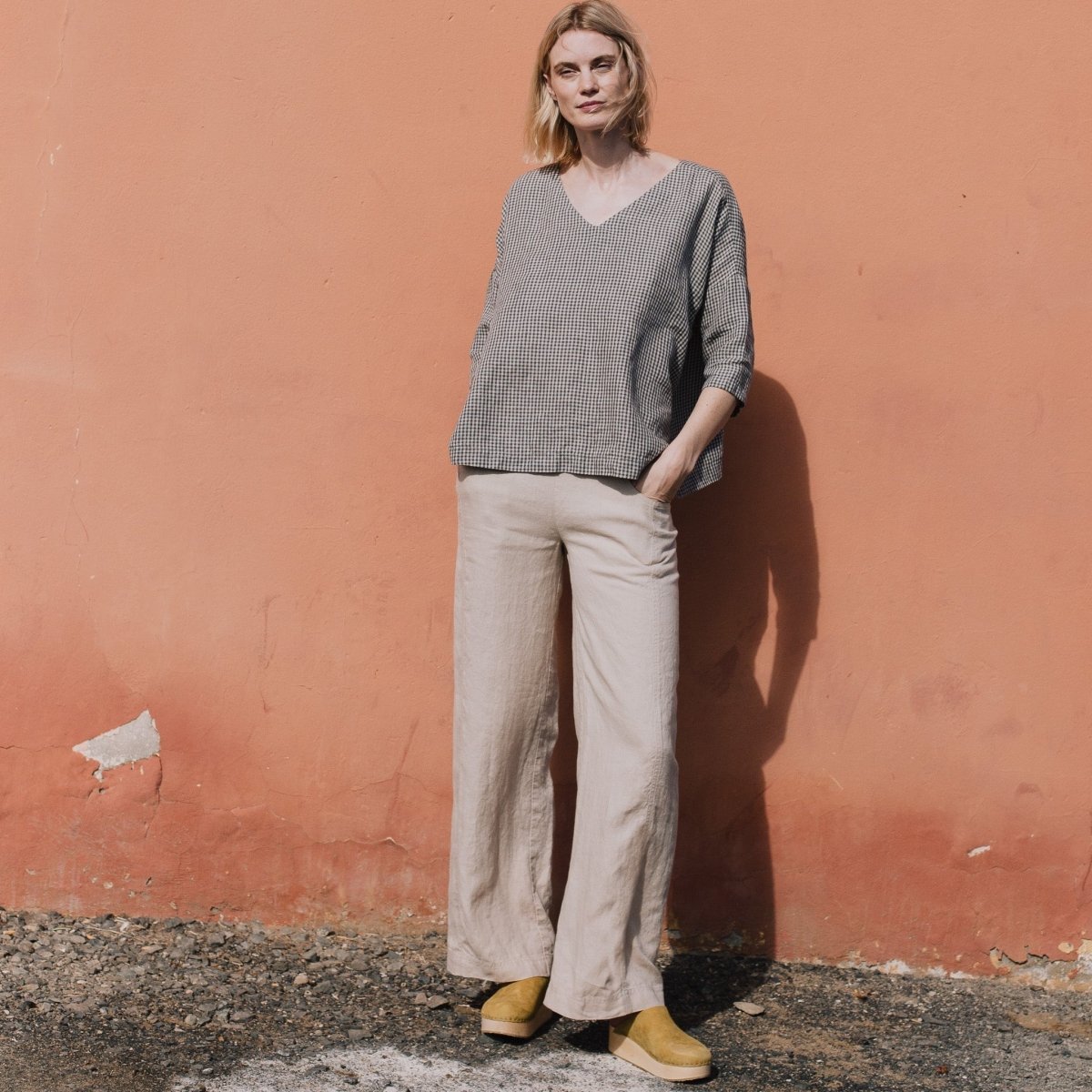 OLD LONDON V neck oversized linen top - notPERFECTLINEN