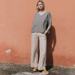 OLD LONDON V neck oversized linen top - notPERFECTLINEN